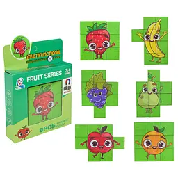 Магнітний конструктор-пазл Fruit Series у вигляді кубиків із фруктами (JM915)