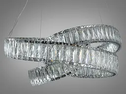 Люстра стельова LED Diasha 531/600CH, 80W, хром, кристалічна, преміум стиль, висота 115 см, діаметр 65 см - мініатюра 3