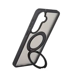 Противоударный чехол-панель для Samsung Galaxy S26 5G, Unit Stand2, черный, силикон + поликарбонат, защита всего корпуса, с подставкой, поддержка магнитных держателей и беспроводной зарядки (MagSafe), ArmorStandart (ARM88867) - мініатюра 4