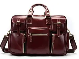 Дорожня сумка-портфель 14776 Vintage Vintage бордова - мініатюра 8