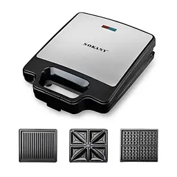 Електрогриль мультимейкер Sokany SK-BBQ-852 3в1 зі знімними формами 1400 Вт - мініатюра 3