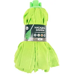 Змінна насадка для швабри Eco Fabric моп зі смужок мікрофібри 160 г зелена (EF-0160-MG) - мініатюра 4