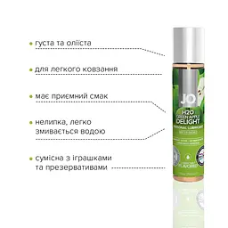 Змазка на водній основі JO H2O — Green Apple (30 мл) без цукру, рослинний гліцерин - мініатюра 3