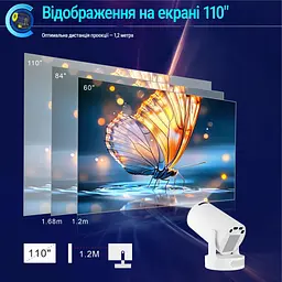 Проєктор портативний Magcubic HY300 ULTRA для домашнього кінотеатру Білий - мініатюра 2