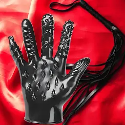 Рукавичка для фістингу I’MCUM Pleasure Hand БДСМ Чорна (IM-KVD006) - мініатюра 7
