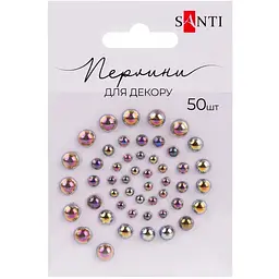 Набір перлин самоклейних "Santi" бронзово-райдужних (50 штук) №742974