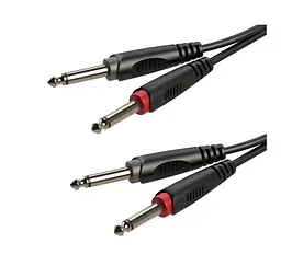 Готовый аудио кабель 2xJack 6,3 mono — 2xJack 6,3 mono Roxtone SAC-C100-L3 3м - мініатюра 1