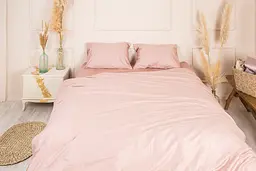 Комплект постільної білизни Ecotton двоспальний 180х215 см однотонний персиковий (22230) (22230)