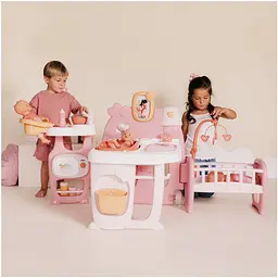 Великий iгровий центр Smoby Toys Бебi Ньорс. Кiмната малюка 3 зони терракотова пудра (7600220394) - мініатюра 5