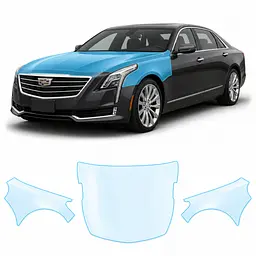Антигравійна захисна бронеплівка за лекалами для Cadillac CT6 I 2016-2018 - капот і передні крила