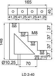 Ізолятор‑тримач ступінчастий LD 2‑40 АСКО‑УКРЕМ (A0150100013) - мініатюра 3