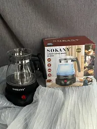 Електрична турка на 800мл Sokany SK-09045 потужність 600вт скляна кавоварка - мініатюра 4