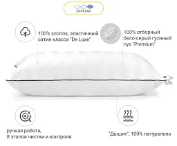 Подушка пухова MirSon Hand Made Royal Pearl №908 висока 50х70 см біла (2200005355916) - мініатюра 4