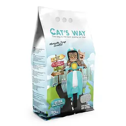 Білий бентонітовий наповнювач з ароматом марсельського мила Cat's Way 10 л