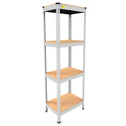 Металевий стелаж Emby Light Series (розмір 1500х450x300мм) 4 полиці ДСП до 100кг Білий