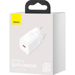Мережевий зарядний пристрій Baseus Super Si Quick Charger 1C 25W White (CCSP020102) [78688] - мініатюра 8
