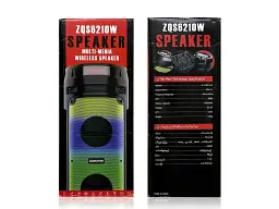 Портативна Bluetooth колонка RIAS ZQS-6210W 6.5" RGB з мікрофоном 4500 mAh 30W Black - мініатюра 2