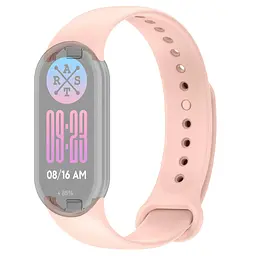 Силіконовий ремінець для фітнес браслетів Xiaomi Mi Band 8 Smart Band 9/10, Silicone, powder pink, зі зручною застібкою, на фітнес трекер та смарт годинник, ArmorStandart (ARM86913)