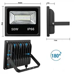 Ліхтар вуличний прожектор RGB керування через Bluetooth світильник Smart LED 7982 IP66 50 W - мініатюра 3