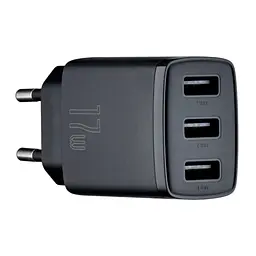 Мережевий зарядний пристрій Baseus Compact Charger 3U 17W EU Чорний