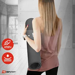 Фітнес-килимок з отворами Hop-Sport TPE 0,8см HS-T008GM чорно-червоний - мініатюра 8