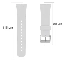 Силіконовий ремінець Primo Classic Shape для Samsung Gear Fit 2/Fit 2 Pro (SM-R360/R365) White - мініатюра 5