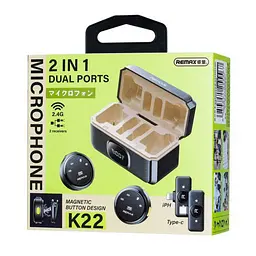 Бездротова мікрофонна система REMAX K22 dual-mic (iP/Type-C) Tarnish - мініатюра 3
