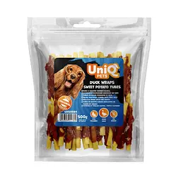 Ласощі для собак UniQ PETS Палички з солодкої картоплі та качки 500 г