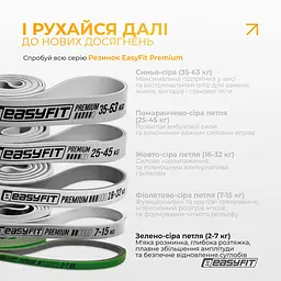 Набір двошарових резинок для підтягування EasyFit Premium 7-63 кг (4 шт) - мініатюра 11