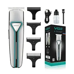 Машинка для стрижки VGR V-008 акумуляторна USB ∙ Тример для волосся, бороди та вусів з LED-дисплеєм і знімними насадками