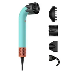 Фен-стайлер для волосся Super Hairdryer 1600 Вт 4 насадки, блакитний - мініатюра 4