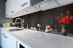 Кухонний фартух Червоні Маки вінілова наклейка ПВХ 3Д продовження столу Сірий 60х250 см Happy Pocket Z180734 - мініатюра 6