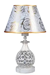 Настільна лампа з абажуром LED Splendid Ray N29928/1T(A+B), E27, 40 см, білий та золотий, сучасний стиль для дому