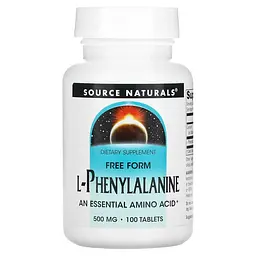L-фенілаланін Source Naturals L-Phenylalanine 500 mg, 100 таблеток