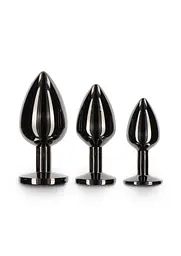 Анальна пробка Taboom Butt Plug With Diamond Jewel L, 9.5 см (чорний) - мініатюра 4