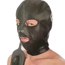 Маска Fetish Tentation Enjoy Pain BDSM Hood With Gag чорний - мініатюра 4