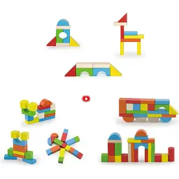 Дерев'яні кубики Viga Toys Кольорові блоки 80 шт. (50333) - мініатюра 2