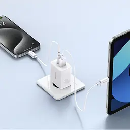 Мережевий зарядний пристрій Baseus Cube Baseus Cube 30W USB-A + USB-C Moon White (P10111404213-00) [132864] - мініатюра 8