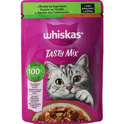 Вологий корм для котів Whiskas TastyMix, ягня та індичка, 85 г