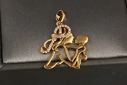 Кулон Xuping Jewelry мати з волоссям із фіанітів і дитина 2.2 см золотистий