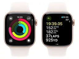 Смарт-годинник Apple Watch Series 10 GPS 46mm Rose Gold Alu. Case w. Light Blush Sport Band - M/L (MWWU3) - мініатюра 3