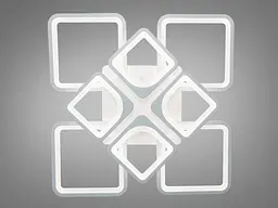 Стельова LED-люстра Diasha H8060/4+4WH 135W, 60×60×14 см, 3 кольори світла, біла - мініатюра 3