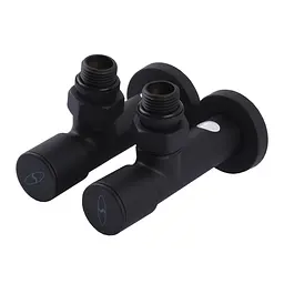 Набір Кран вентильний кутовий з американкою Solomon Lux 1/2″ 7777 (2шт.) Black 000020284