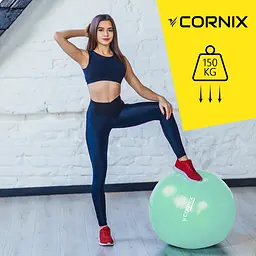 М'яч для фітнесу (фітбол) Cornix 65 см Anti-Burst Mint XR-0363 - мініатюра 7