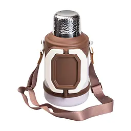 Термос для туризму Vacuum Cup 1,5 л з фліп кришкою та складаними ручками, коричневий Yiwu HP-14-21V - мініатюра 13