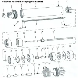 Насос відцентровий свердловинний 2.2кВт H 232(180)м Q 55(33)л/хв Ø102мм DONGYIN 4SDm2/33 (777127) - мініатюра 8