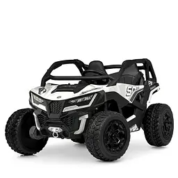 Джип M 6075(2)EBLR-1(24V) 2.4 радіо/к 1 акум24V7AH, 4мотори75W, MP3, USB, BLUET, EVA, муз, свiт.шкіра.білий