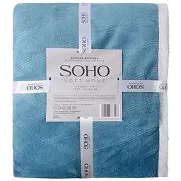 Ковдра Soho Plush hugs Silver blue флісова, 200х150 см, блакитна з білим (1223К) - мініатюра 3