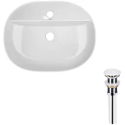 Комплект Qtap Scorpio: Раковина накладна овальна 500x380x120 мм White + Донний клапан PU02 (QT14112202WN47313)