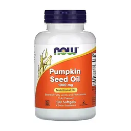 Травы Now Foods Масло семян тыквы, 1000 мг, Pumpkin Seed Oil, 100 гелевых капсул (NOW-01840)